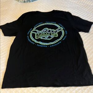 Black Graphic T-Shirt with Neon Design